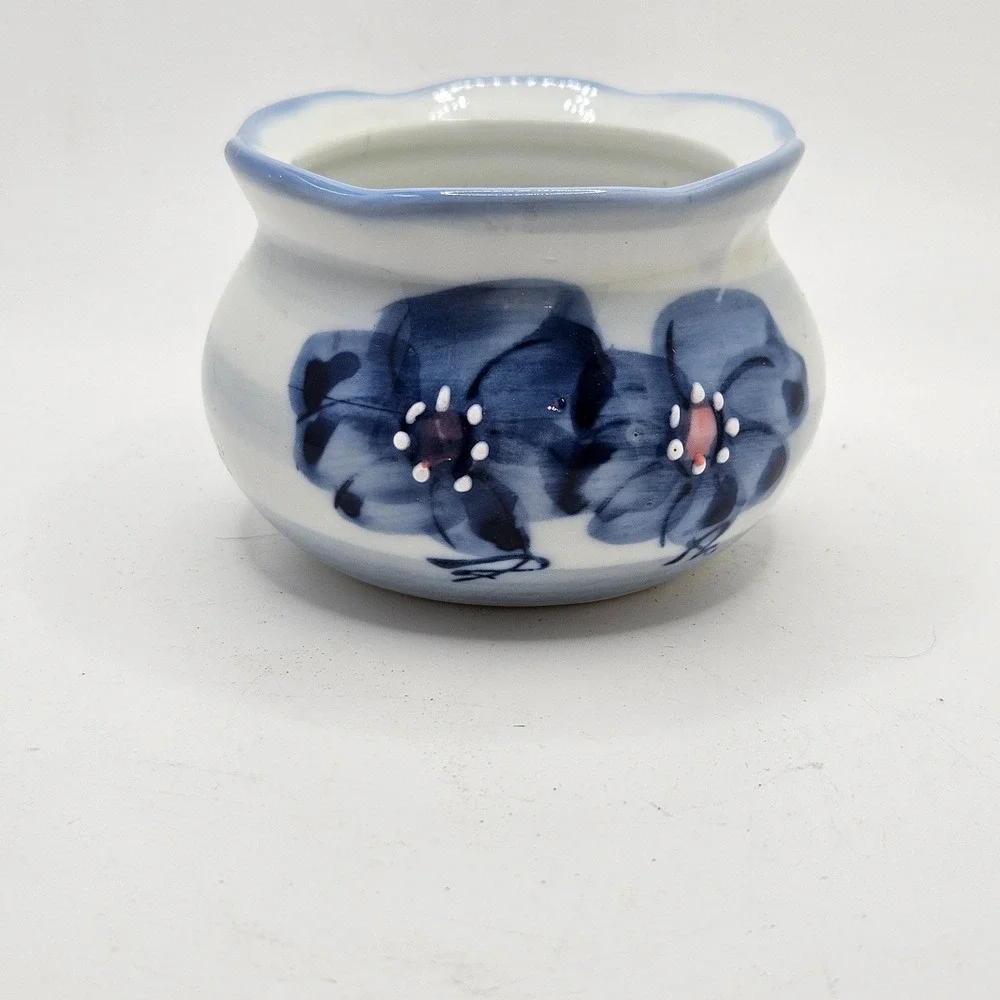Vintage Ben Rickert Fine China Blue Floral‎ Trinket Bowl Japan No Lid